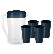 Jarra + 4 Vasos de Plastico PLASVALE