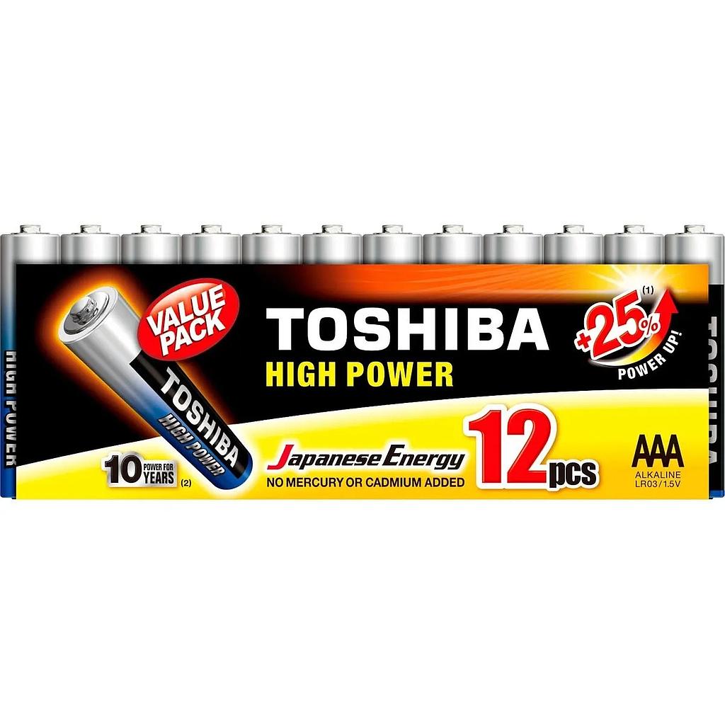 Pila Alkalina AAA Pack x12 TOSHIBA