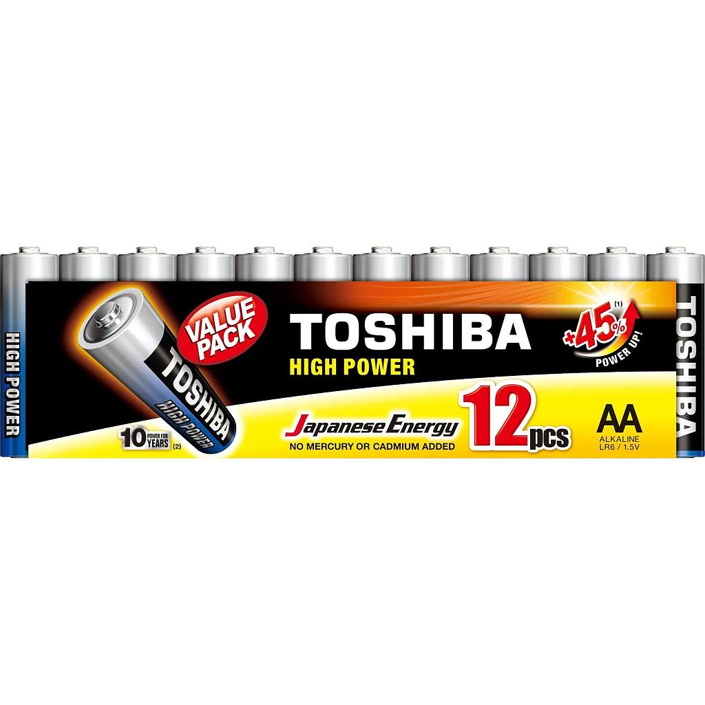 Pila Alkalina AA Pack x12 TOSHIBA