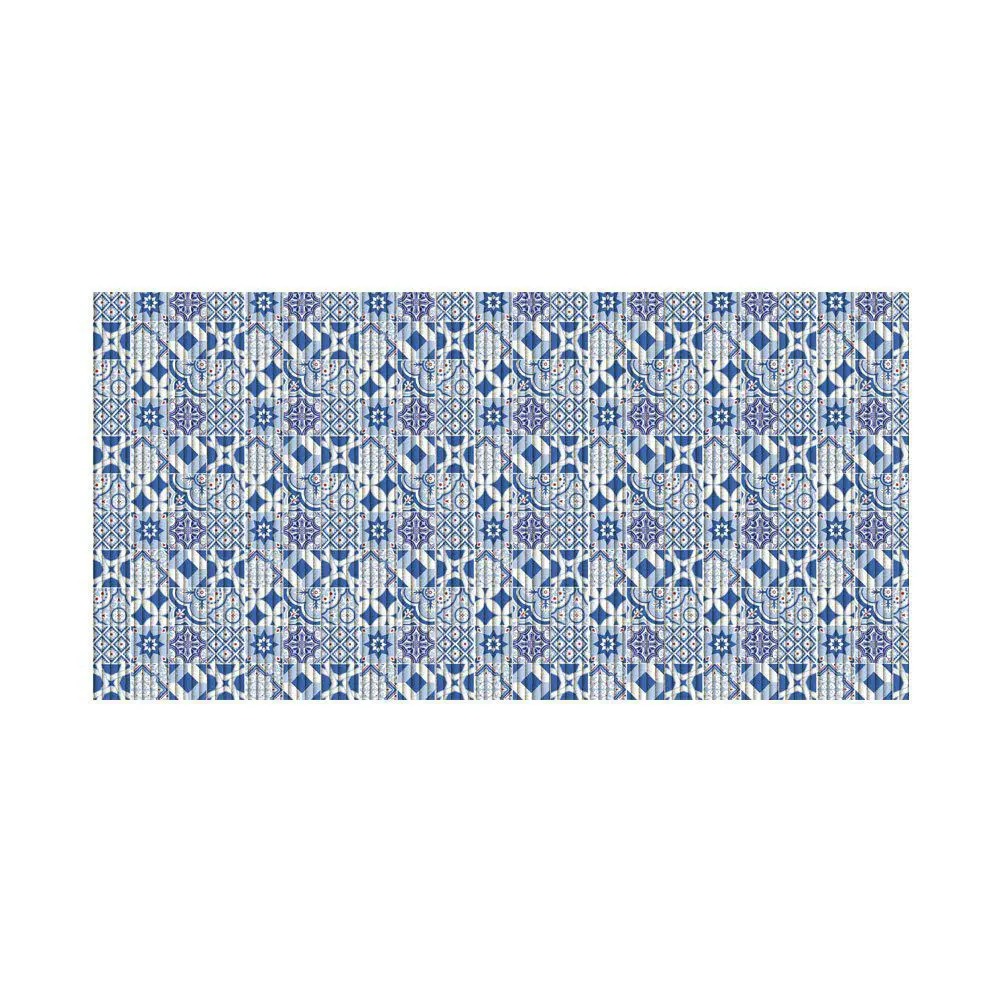 Alfombra tropical azulejo portugues azul 43cmx1.30 KAPAZI